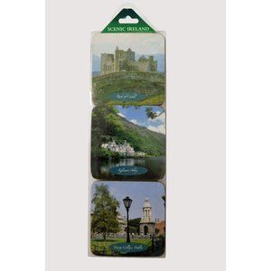 John Hinde Scenic Ireland Coasters 6 Pc Kylemore Bunratty Cliffs Moher Trinity